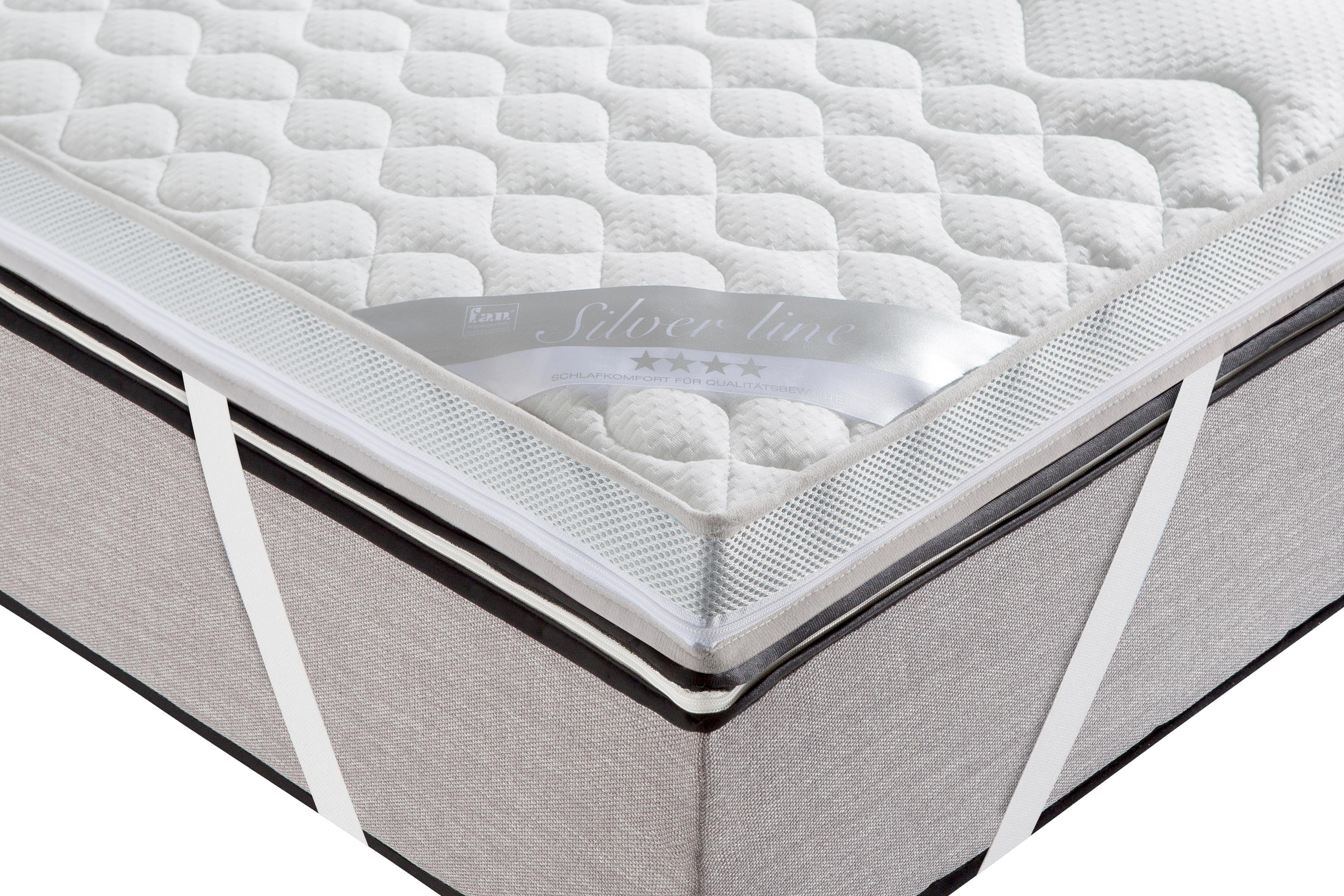 Topper Softly XXL PLUS Silverline, f.a.n. Schlafkomfort, 7 cm hoch, Kaltschaum, 7-Zonen-Topper in 90x200 cm und weiteren Größen erhältlich