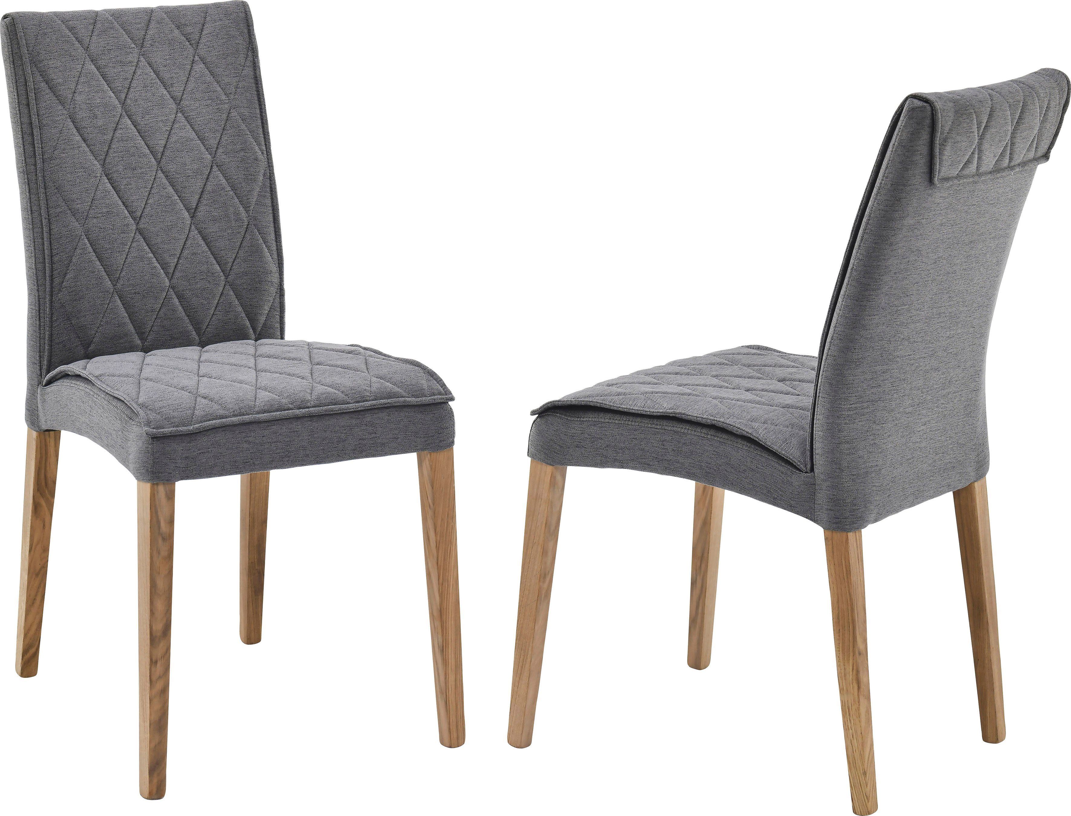 Home affaire 4-Fußstuhl Hunsrück (Set, 2 St), im 2er Set, aus massiver Eiche natur