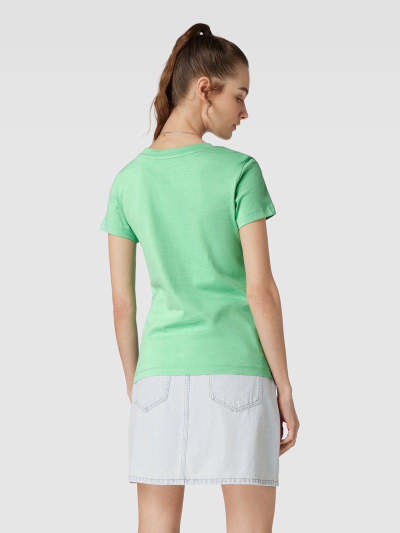 T-Shirt mit Label-Print Modell 'MICRO MONOLOGO' in grün