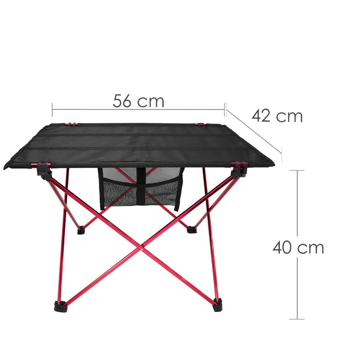 MidGard Klapptisch leichter Falttisch aus Aluminium-Gestänge und Polyesterbezug Schwarz