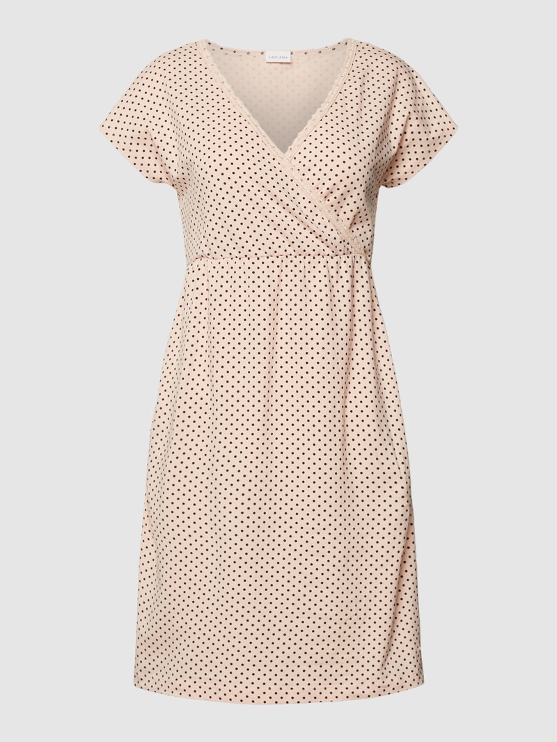 Nachthemd mit Allover-Muster Modell 'Maternity Nightgown' in hellrosa