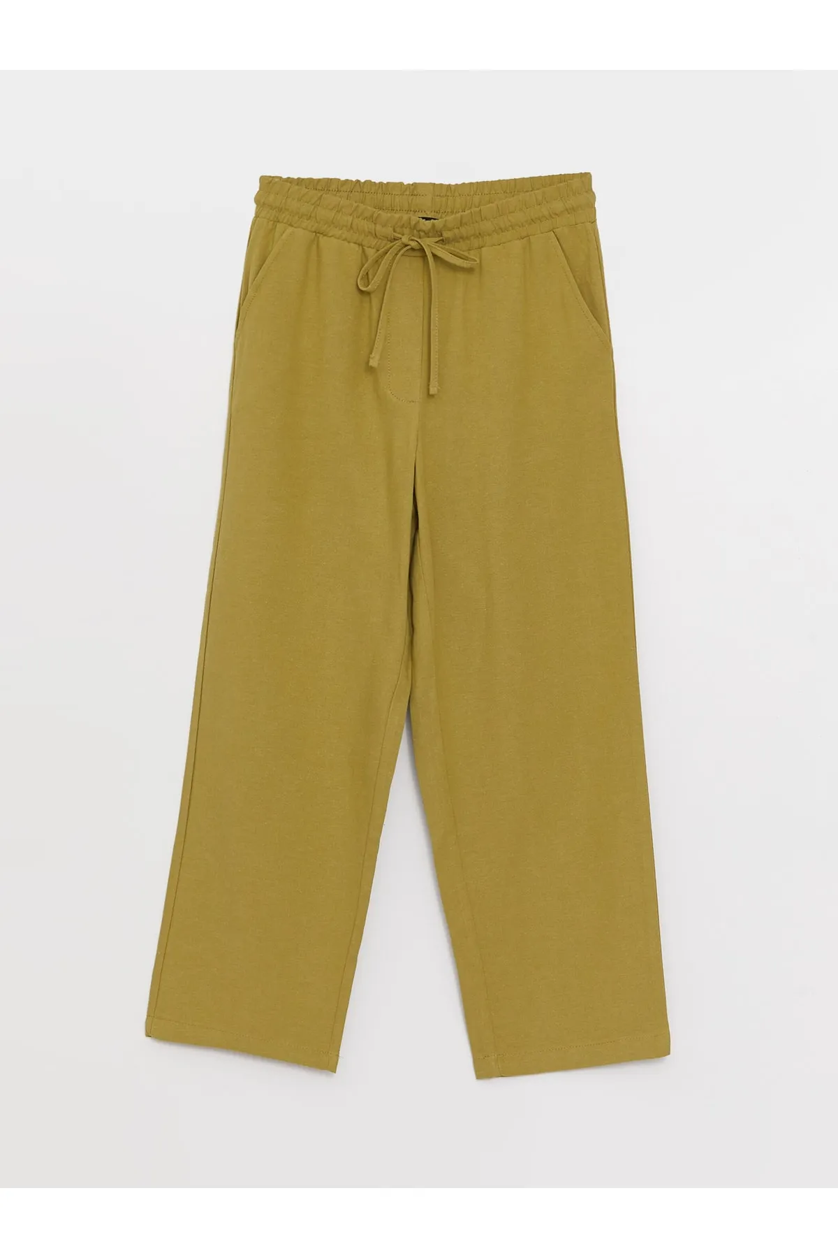 LC Waikiki  Bequeme Passform, gerade Damenhose aus Leinenmischung mit elastischem Bund