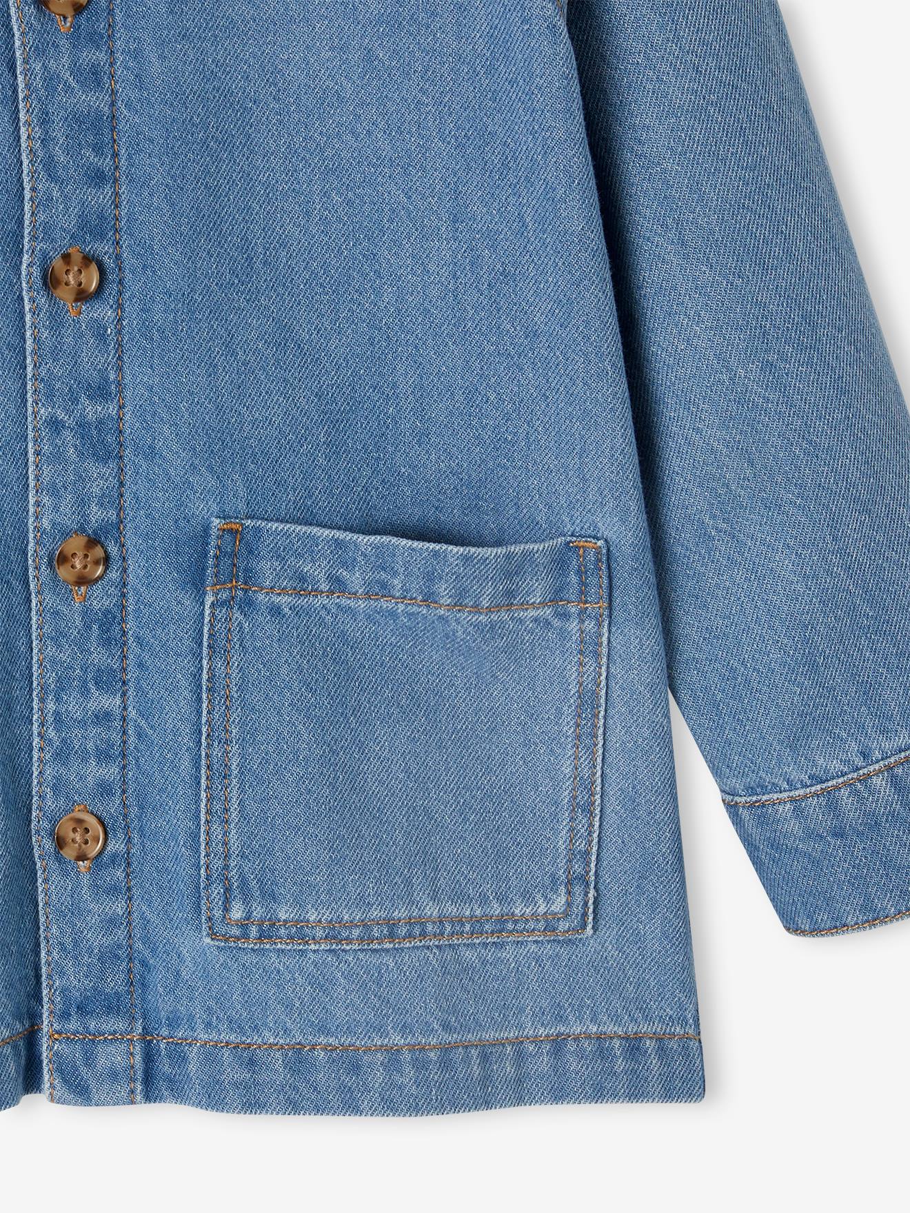 Vertbaudet Capsule Mix & Match: Kinder Jeanshemd waterless, personalisierbar - blue stone