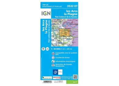Carte IGN Les Arcs La Plagne 3532ET