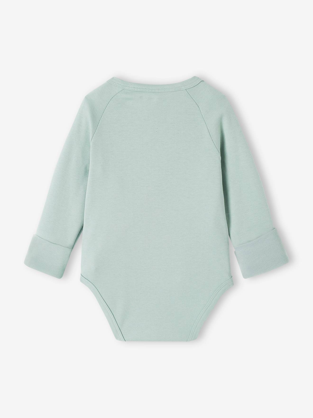 Lot de 5 bodies bébé évolutif ouverture naissance bleu grisé