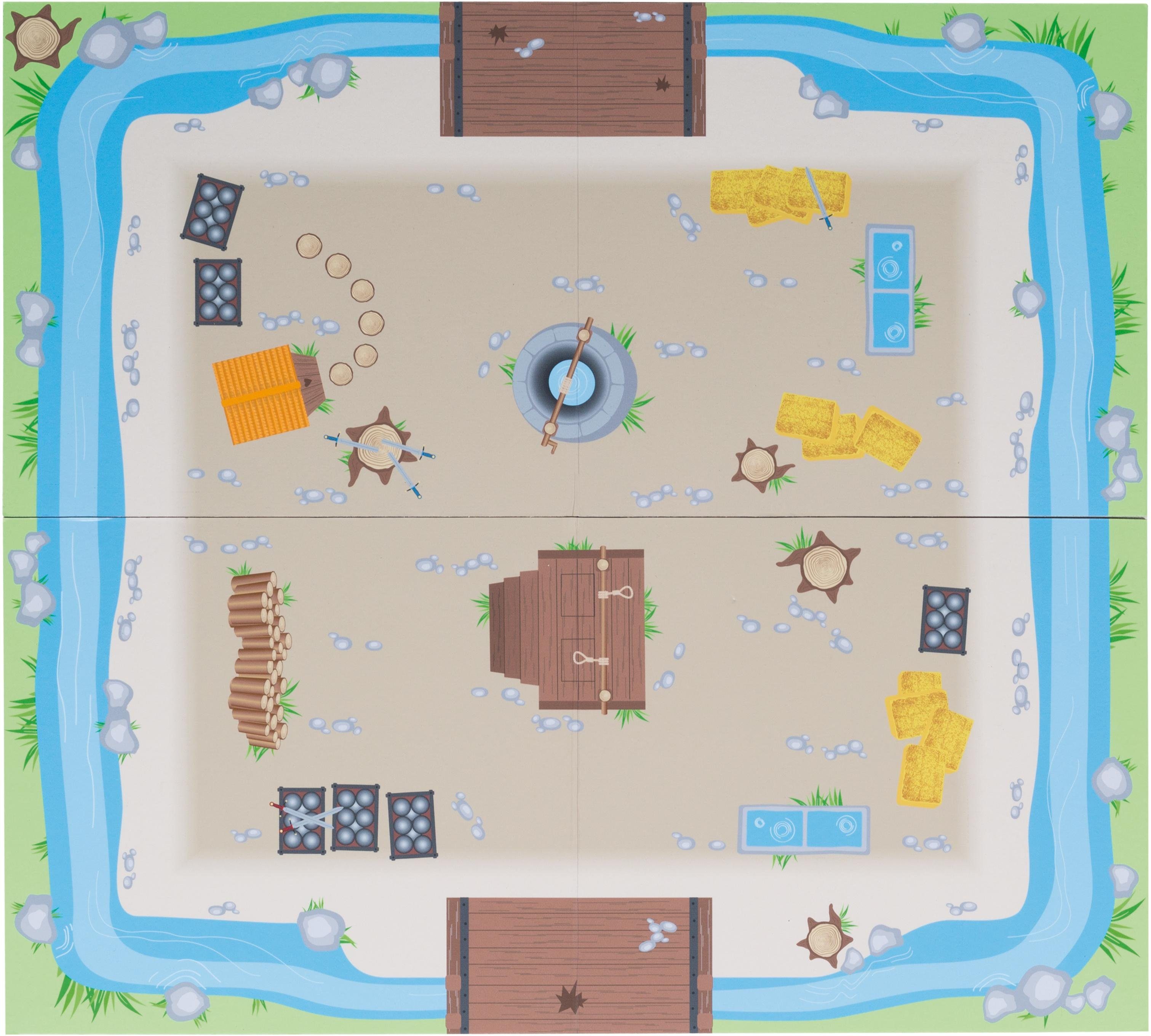 roba® Spielwelt Holzspielzeug, Ritterburg 3 in 1, mit Spielunterlage