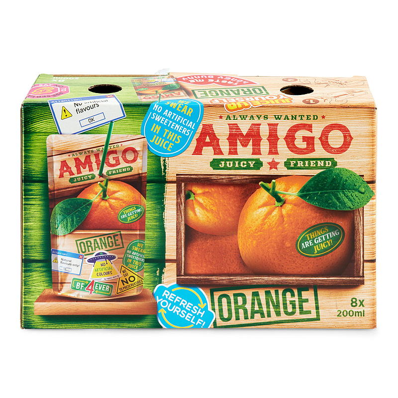 Amigo Fruktdrikk 8x200 ml Amigo appelsin
