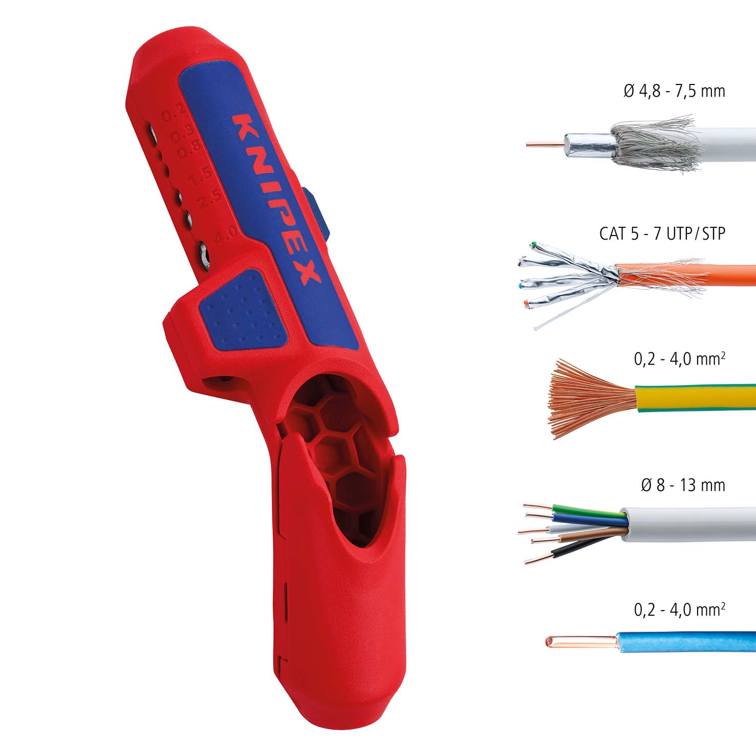 Knipex 16 95 01 SB ErgoStrip® utensile universale per spelatura