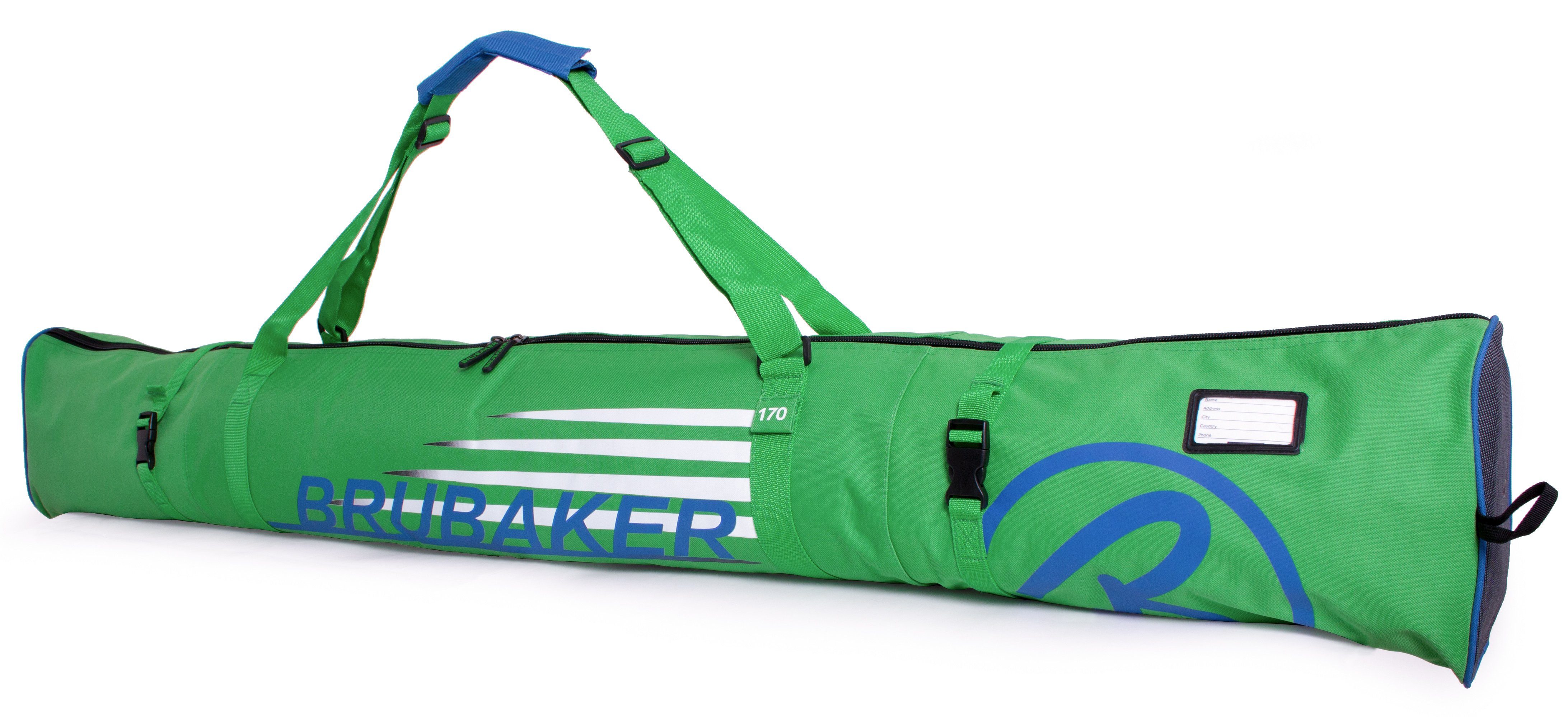 BRUBAKER Sporttasche Champion Skitasche Kombi Set (2-tlg., reißfest und nässeabweisend), Skisack und Skischuhtasche für 1 Paar Ski