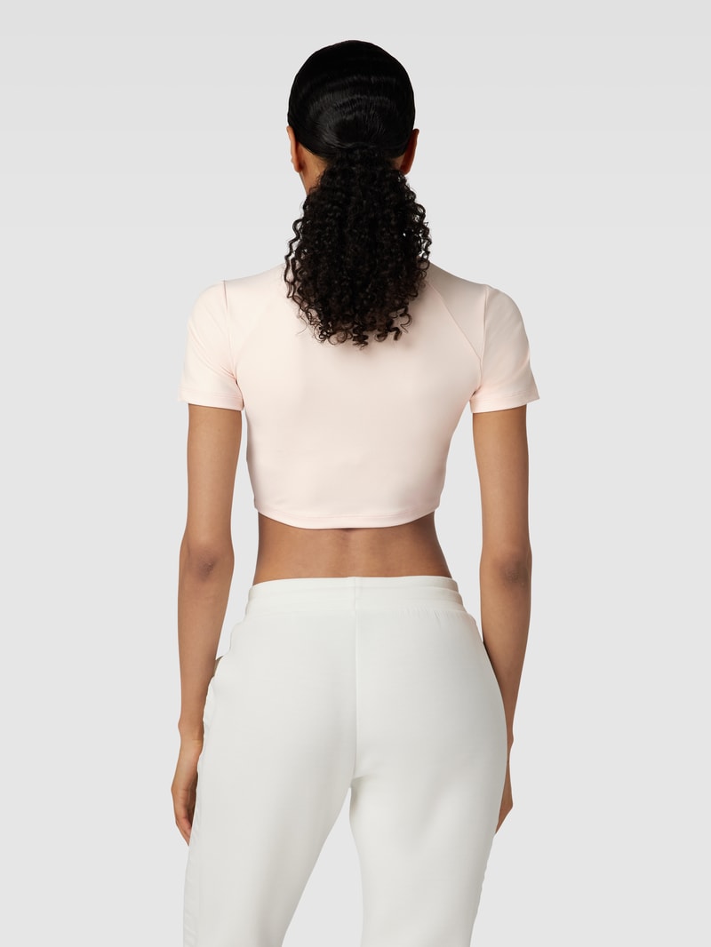 Crop T-Shirt mit Label-Print Modell 'AGGIE' in rosé