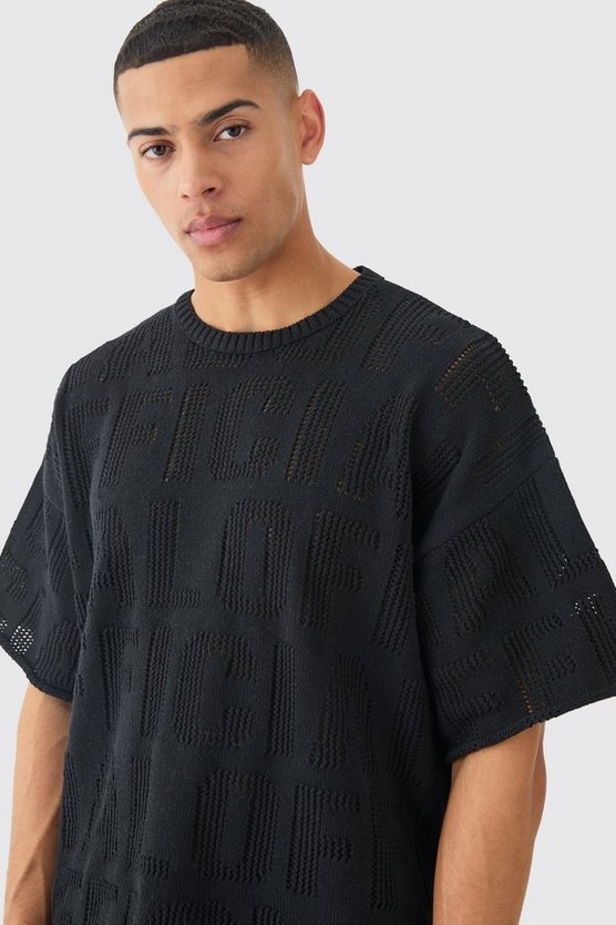 Oversize T-Shirt in Schwarz mit Logo