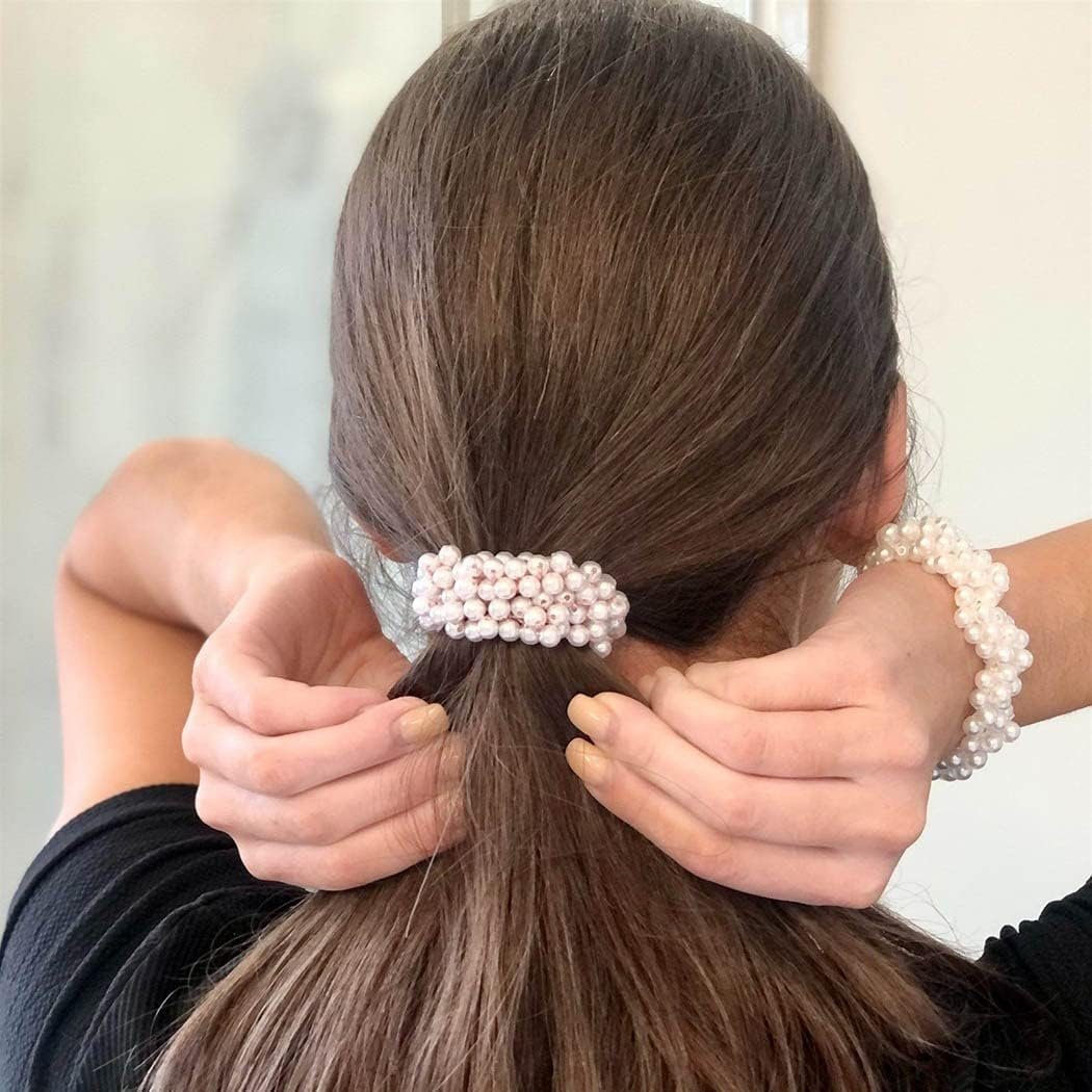 Ronner UG Haarband Haargummi mit Perlen,für Damen und Mädchen, 3 Stück Perlen Haar, Frisuren Ideen, 1-tlg., Haarmanagement, Einfach zu verwenden