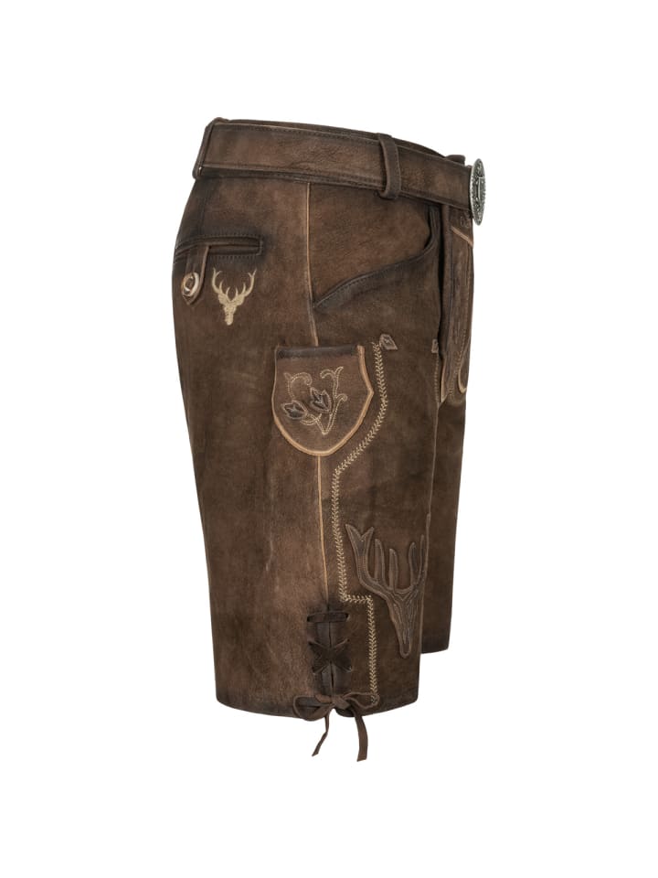 KRÜGER Lederhose Werner in braun günstig kaufen