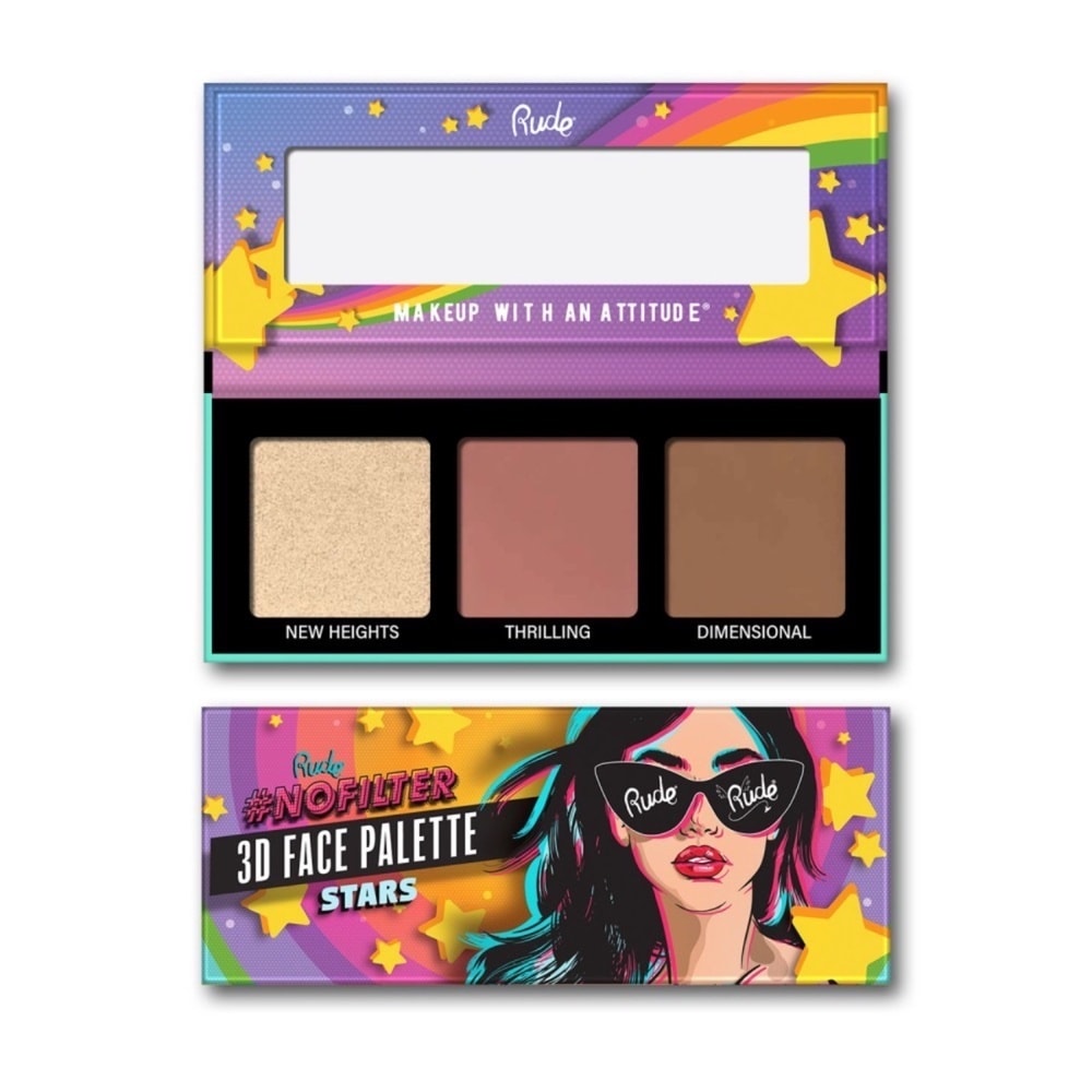Rude Cosmetics NOFILTER 3D FACE PALETTE [Stars] Palette visage