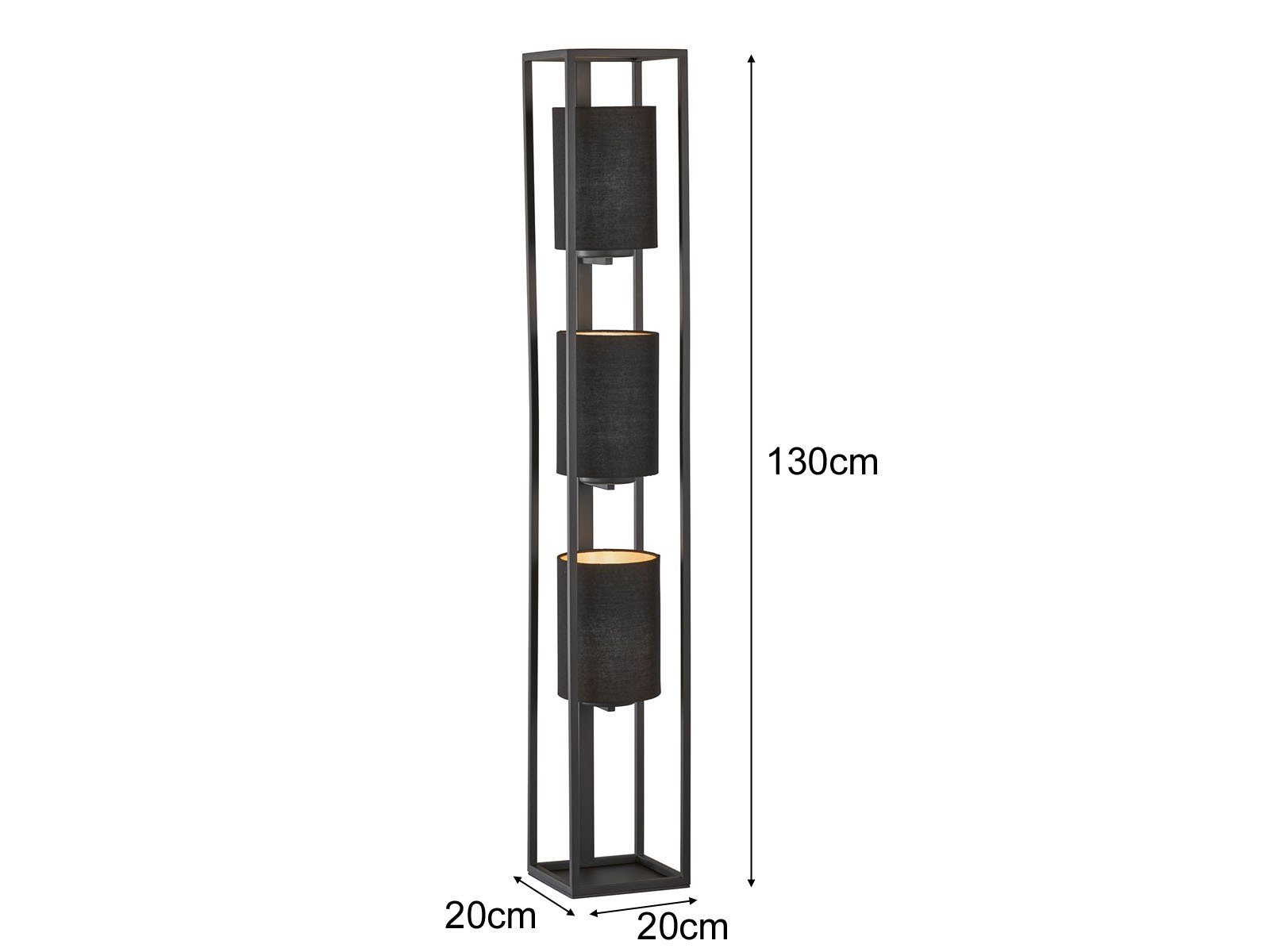 meineWunschleuchte LED Stehlampe, Leuchtmittel dimmbar, LED wechselbar, Warmweiß, kleine Designer Bodenleuchte 130cm Lampenschirm innen Gold LED dimmbar
