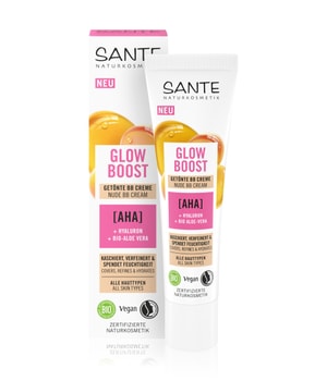 Sante Glow Boost getönte BB Creme mit AHA, Hyaluron & Bio Aloe-Vera BB Cream-30 ml