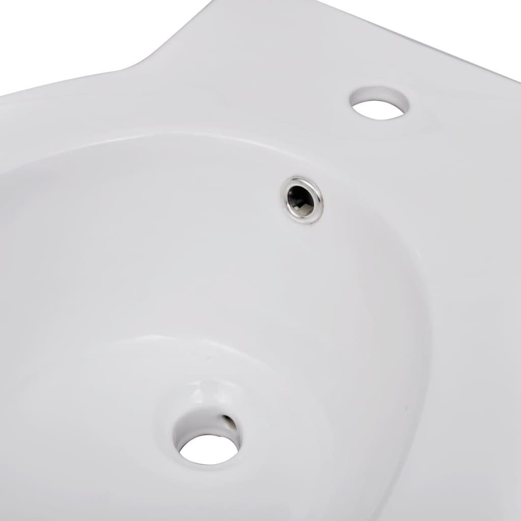 vidaXL Bidet Runder Bidetständer Weiß Hochwertige Keramik