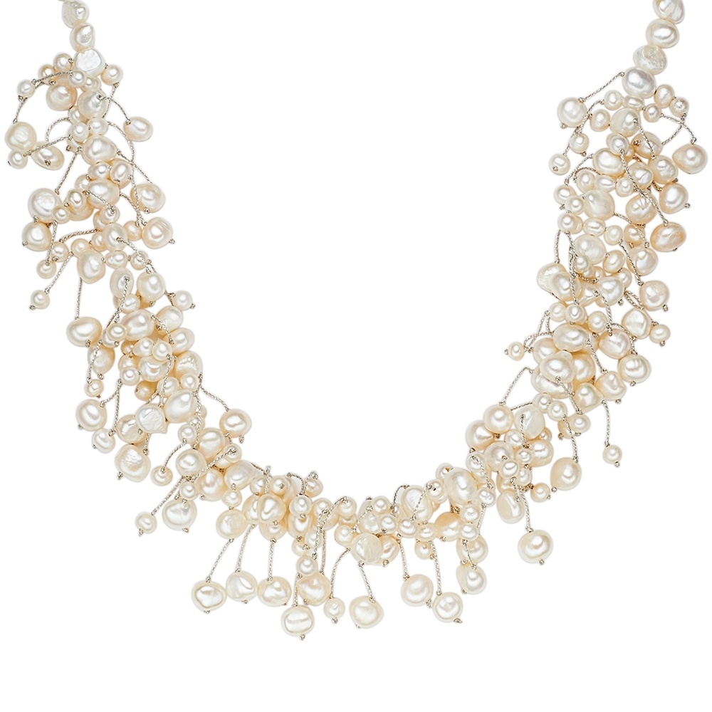 Valero Pearls Collier de perles Perle de culture d'eau douce Perle de culture d'eau douce en Bl collier
