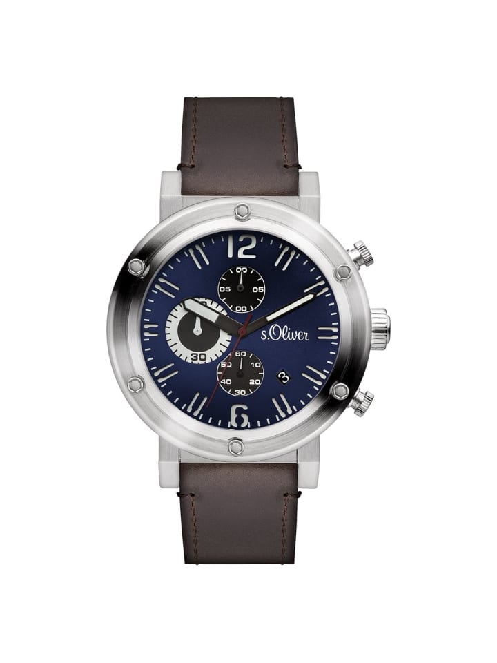 s.Oliver Quarzuhr SO-15158-LCR in Silber günstig kaufen onesize