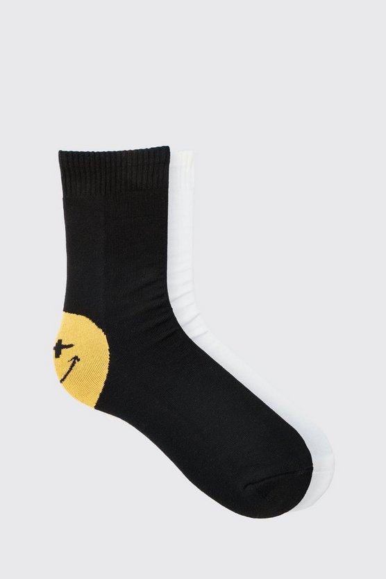 2er-Pack Socken mit Gesichts-Print