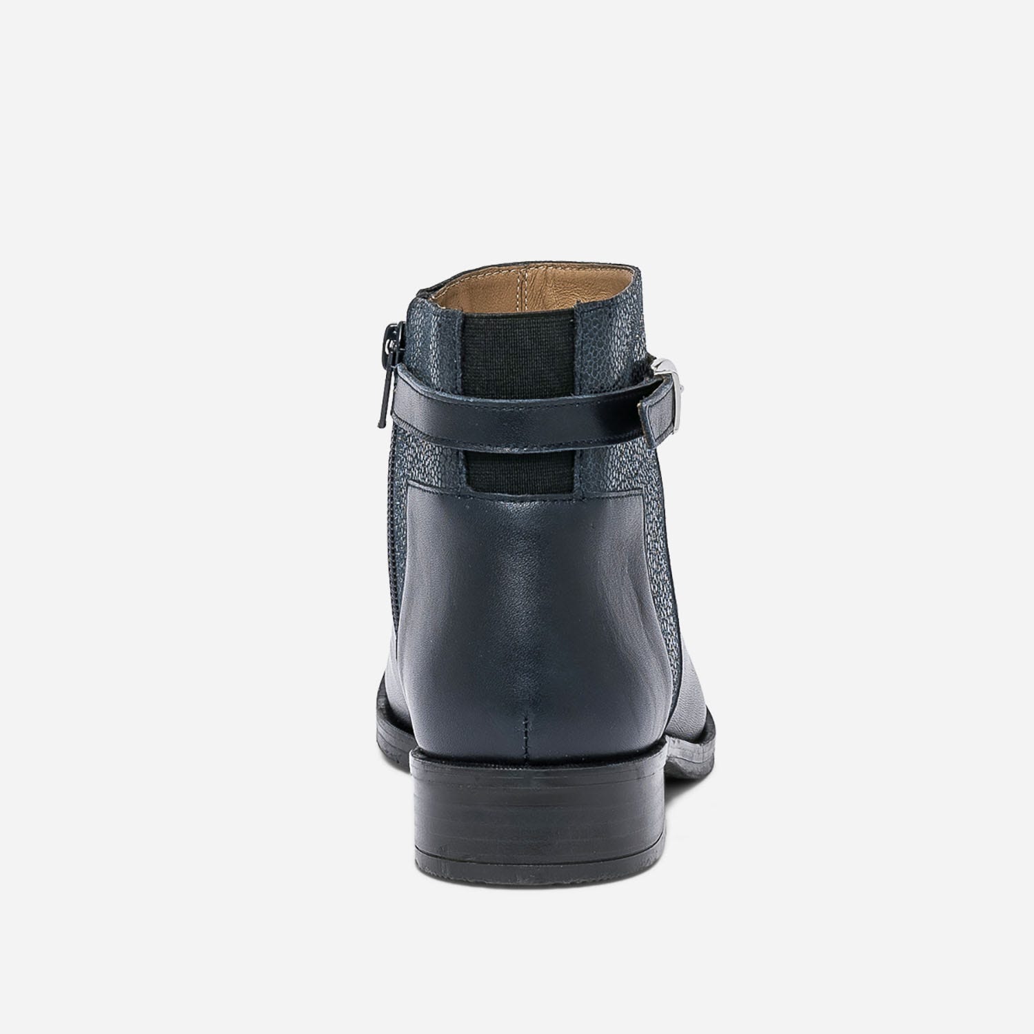 Boots ERAM FLEX bleue en cuir avec effet galuchat
