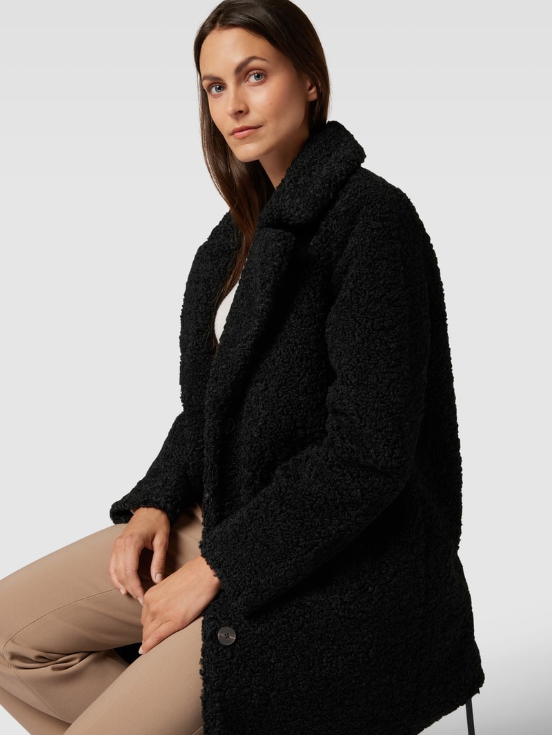 Mantel aus Teddyfell Modell 'KYLIE' in schwarz