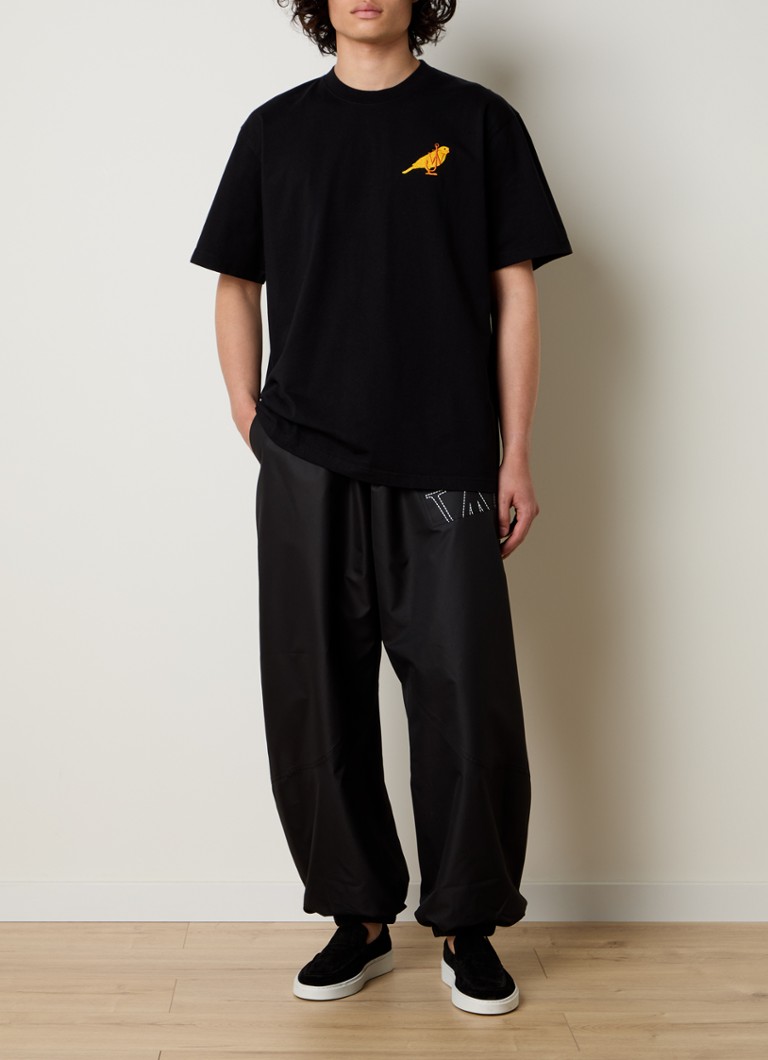 Tricou JW Anderson din bumbac organic, de culoare galben canar, cu logo brodat.