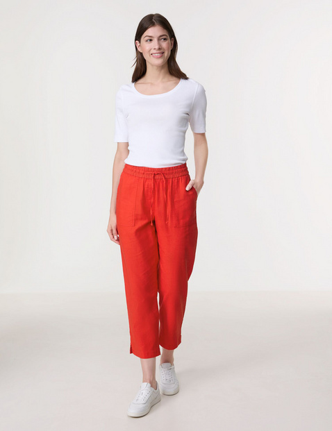 Schlupfhose Easy Fit aus Baumwoll-Leinen