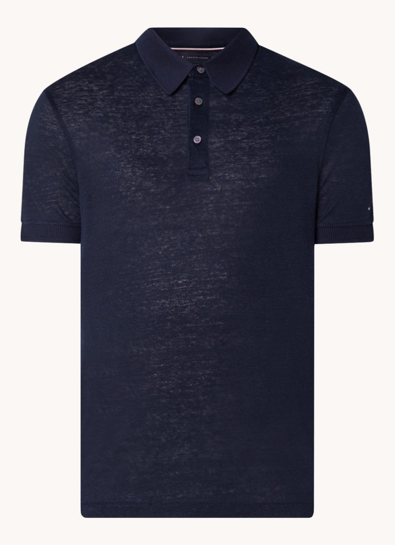 Tricou polo Tommy Hilfiger DC Classic Fit din amestec de in