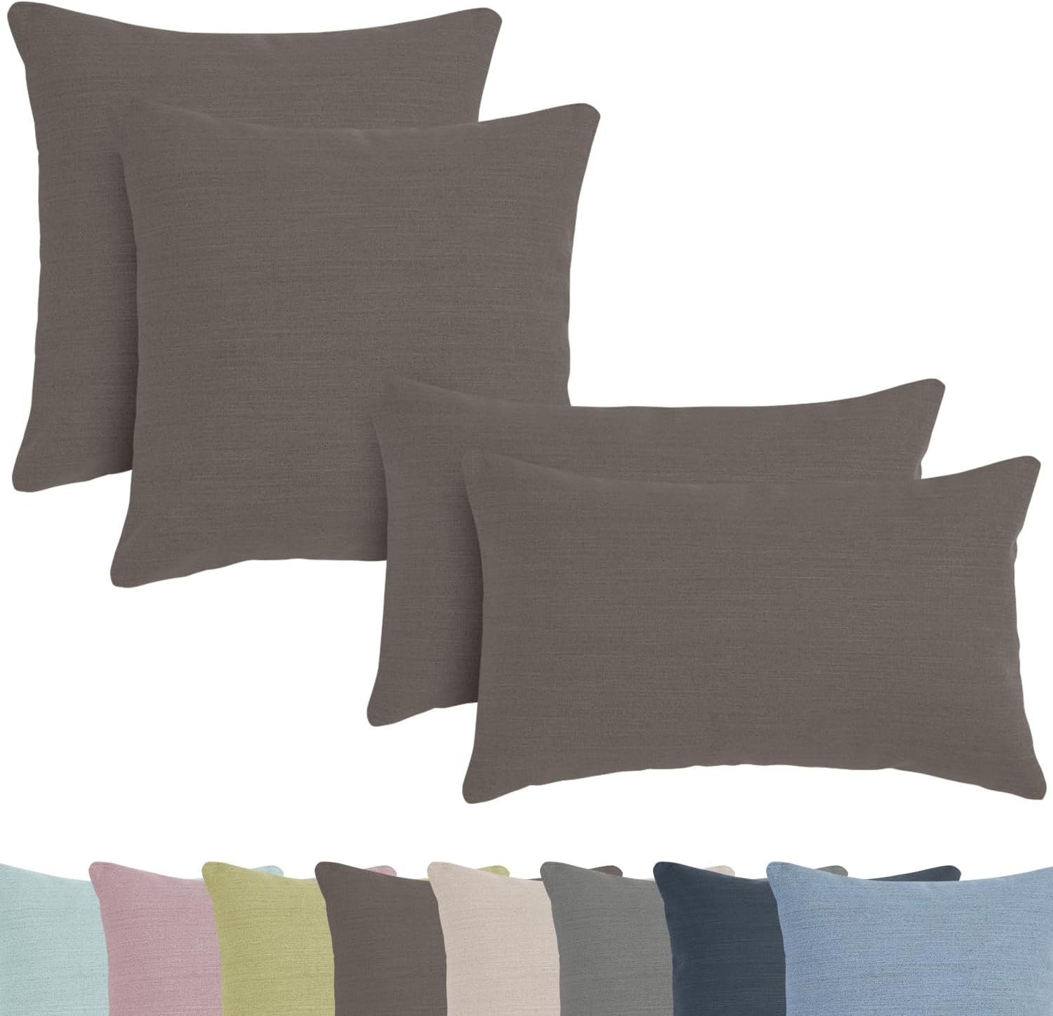 Selfitex Dekokissen 4er Set Luxus Kissen 2x 40/40 + 2x 30/50, mit Füllung und Bezug, für Sofa, Couch, Bett oder als Polster jeglicher Art, Zierkissen