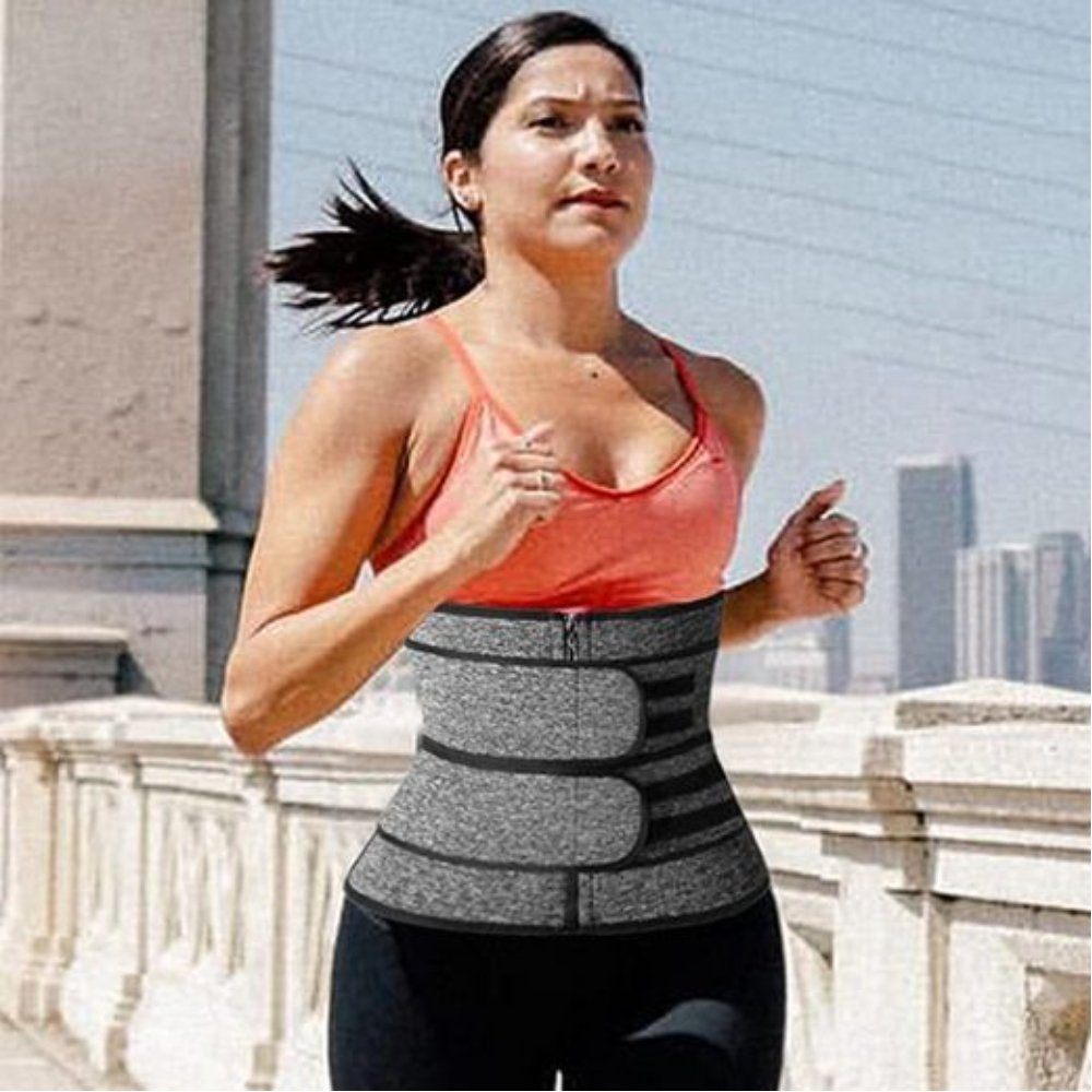 Blusmart Gürtelriemen Schweiß Taille Trainer Körper Form Former Modellierung Gürtel (Bauch Abnehmen Fitness Korsett Shapewear, In klassischem Design, Vollnarbenleder) Schwitzeffekt Sanduhr mit Klettverschluss