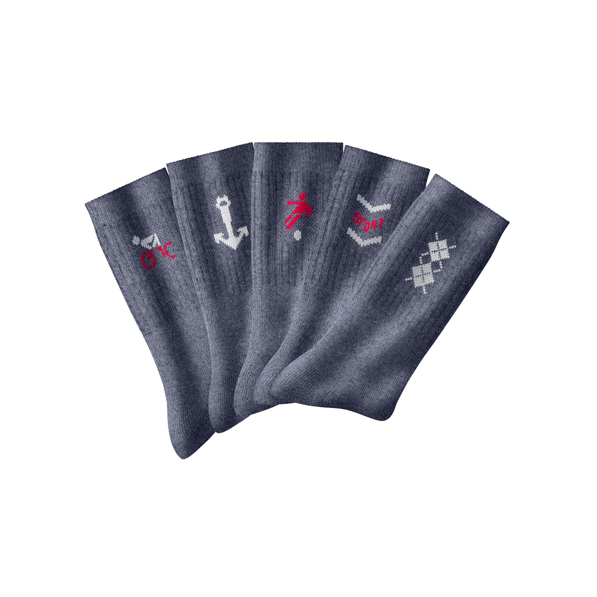 Mi-chaussettes motifs sport
