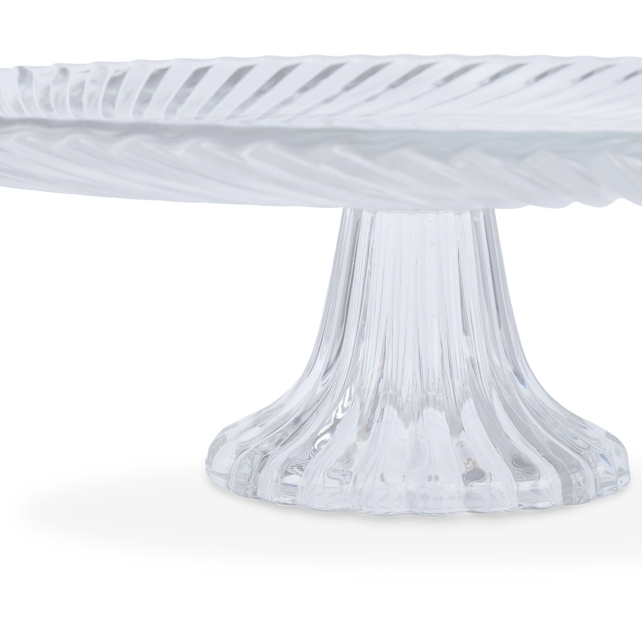 relaxdays Tortenständer Tortenplatte mit Fuß, Glas