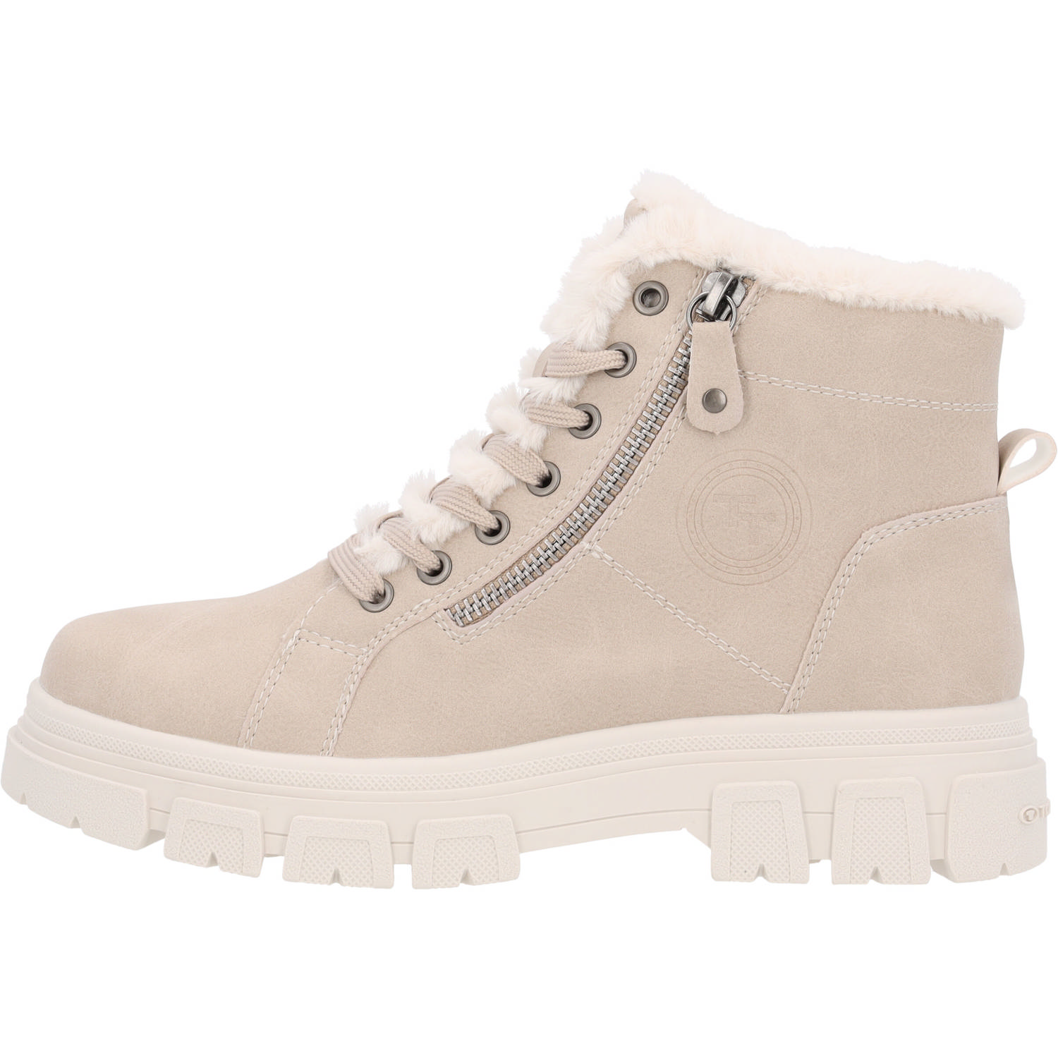 Tom Tailor 6390890, Schnürstiefel, Damen, beige