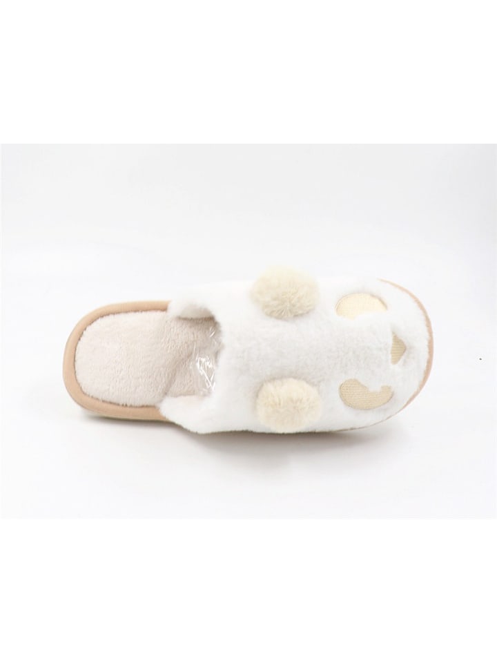 Confly Hausschuhe in Beige/ Weiß günstig kaufen