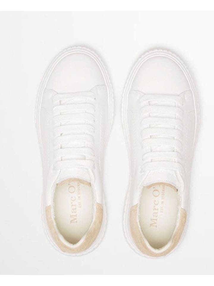 Marc O'Polo Shoes Leder-Sneakers in Weiß günstig kaufen