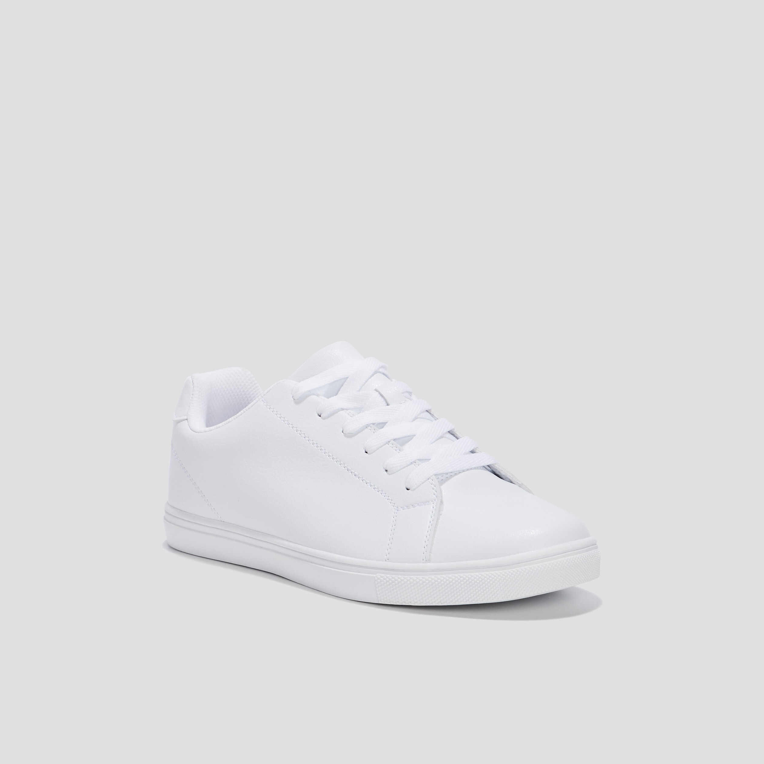 Baskets plates blanc homme | La Halle