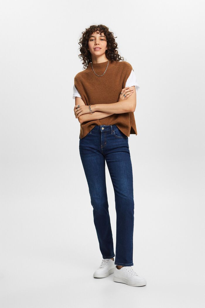 Stretchjeans mit geradem Bein, Baumwollmix