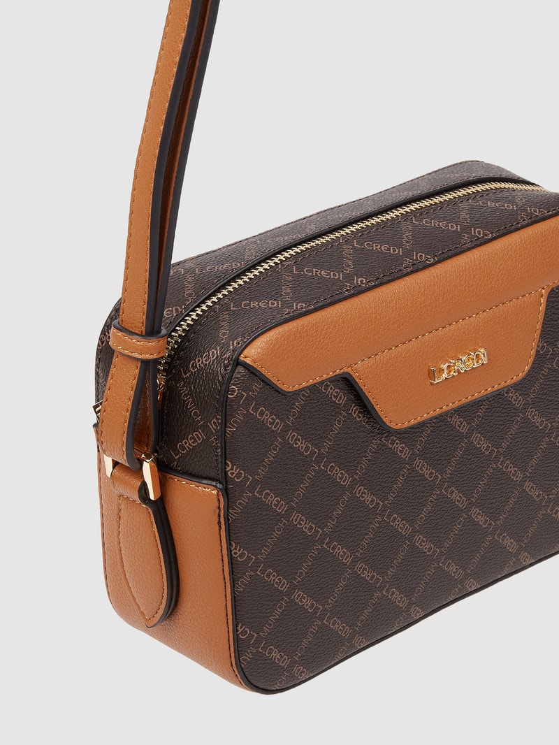 Crossbody Bag mit Logo-Muster Modell 'Filiberta' in mittelbraun