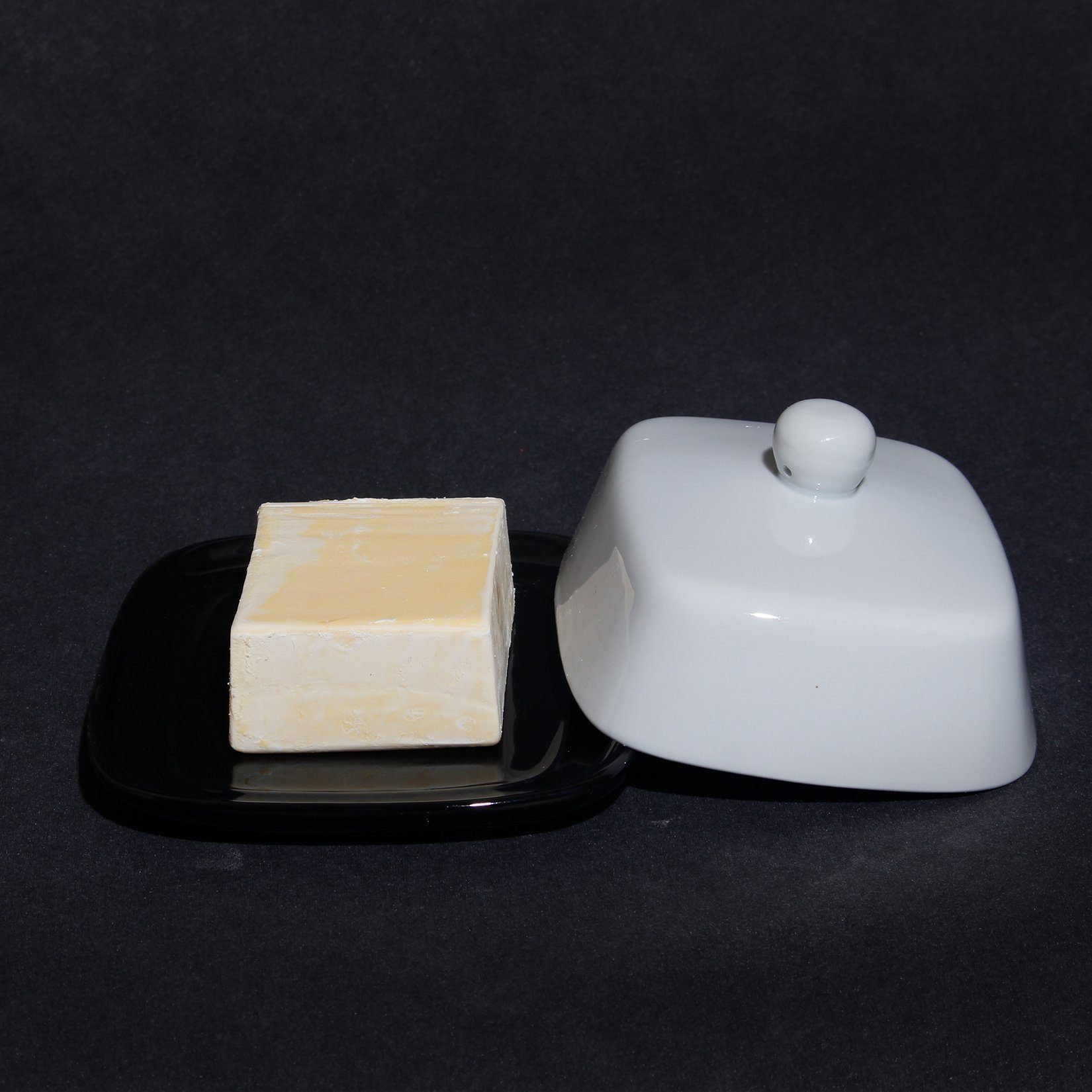 Zedelmaier Butterdose Butterdose aus Keramik,Butterschale Porzellan für Butter(250g), (Set, HYH003), Klimafreundlich, leicht zu reinigen und praktisch