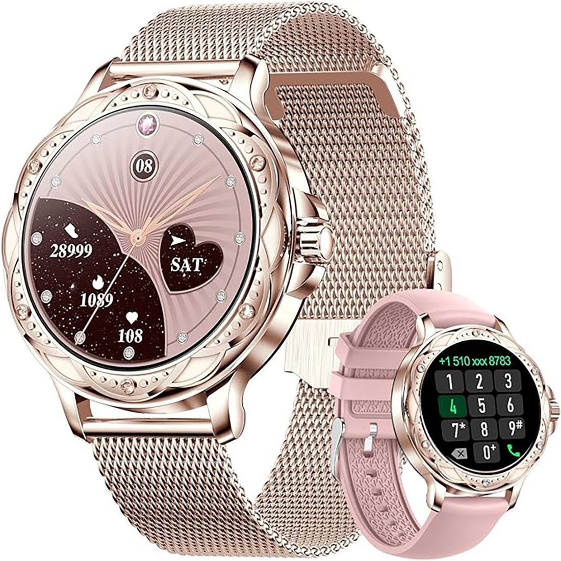 Mutoy Smartwatch, Fitness Tracker Uhr, Damen Herren Smartwatch Smartwatch (Fitnessuhr mit Telefonfunktion 1,2