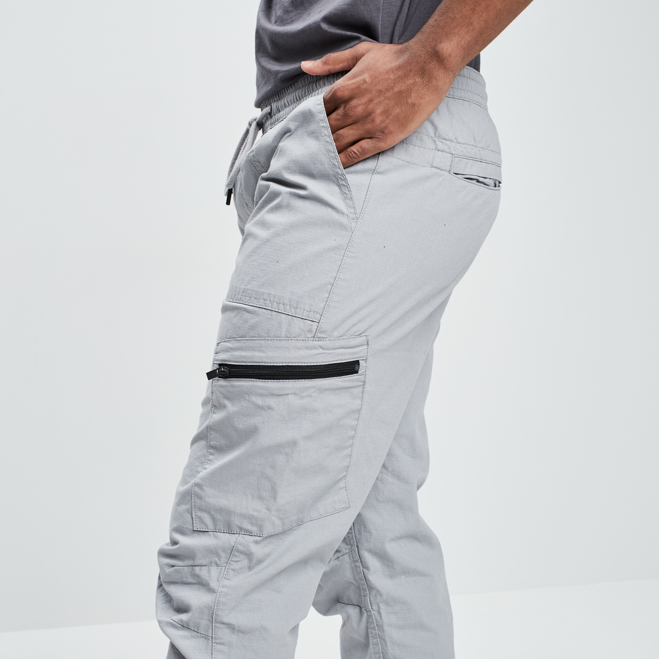 Pantalon cargo à coulisse gris homme | La Halle