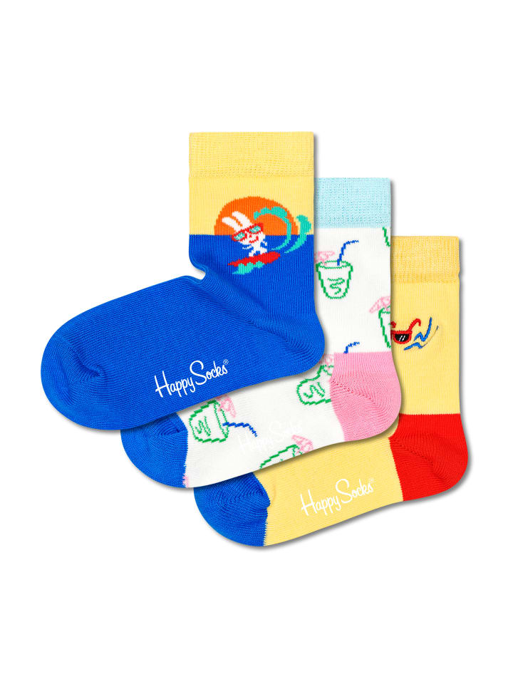 Happy Socks 3 Paar Socken Kids Travel Geschenk Box in Orange günstig kaufen 19-22