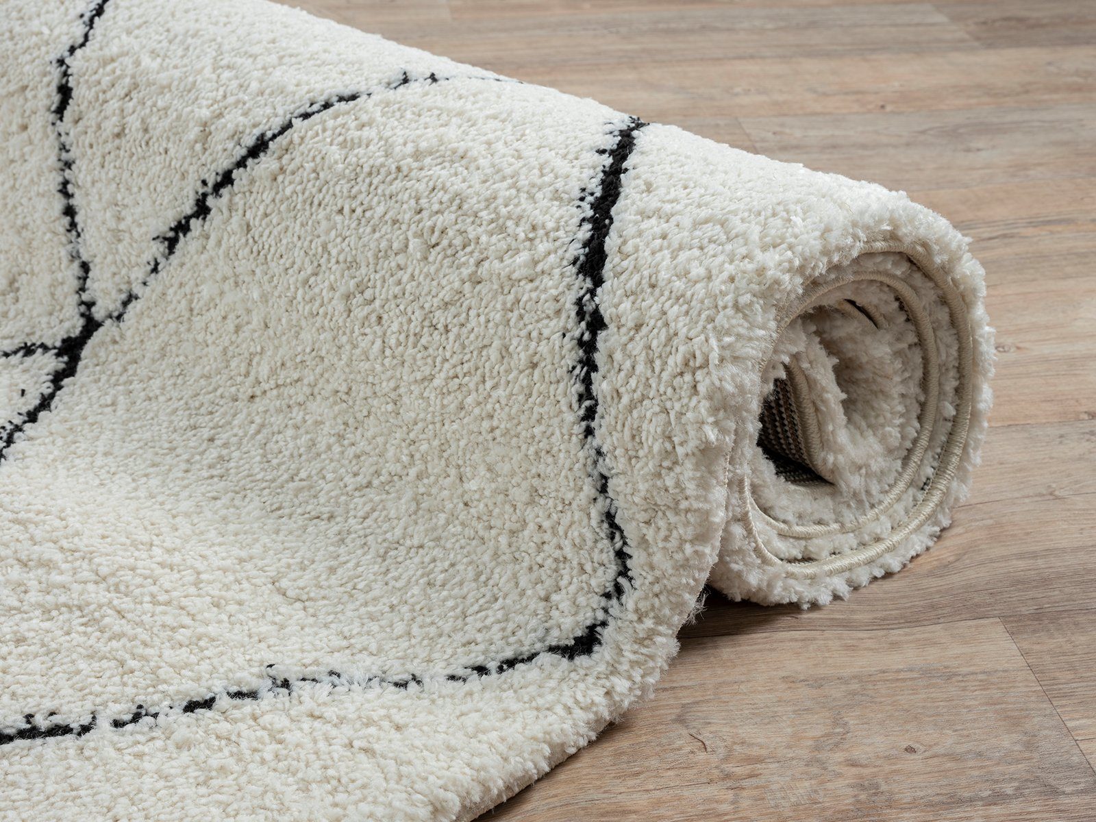 Hochflor-Teppich Pori Shaggy eleganter Designer Hochflorteppich, the carpet, Rund, Höhe: 30 mm, pflegeleicht, Langflor, skandinavisch