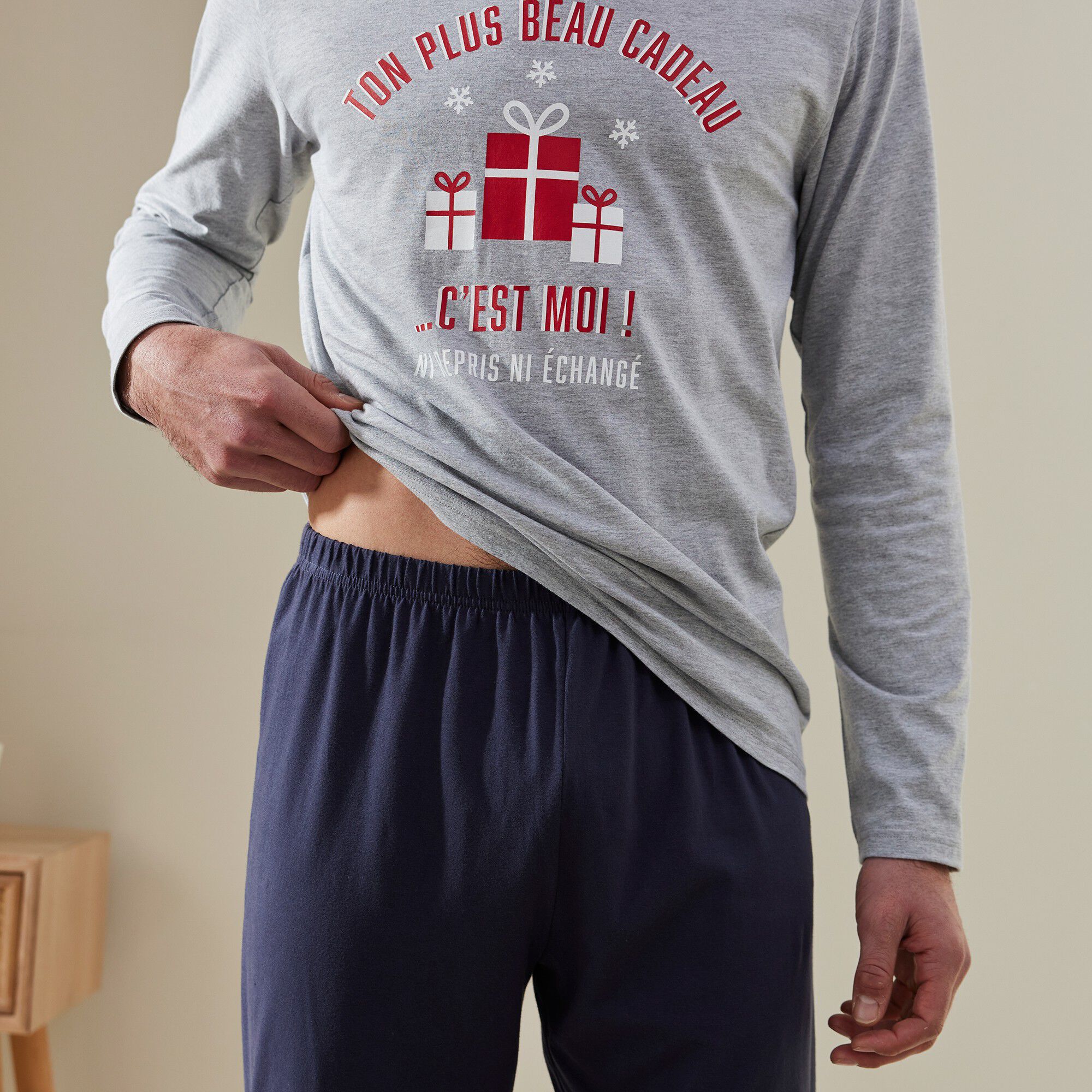 Pyjama col rond imprimé message