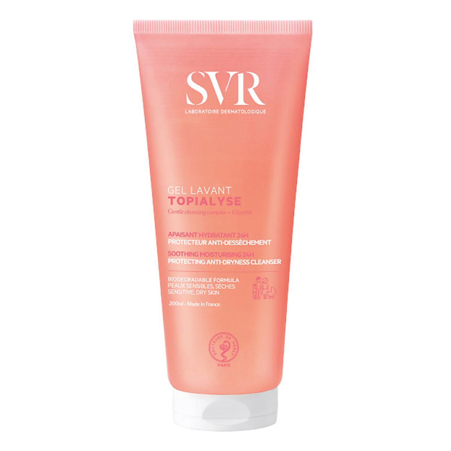 SVR Topialyse Gel Lavant Apaisant, Hydratant, Protecteur Anti-Dessèchement