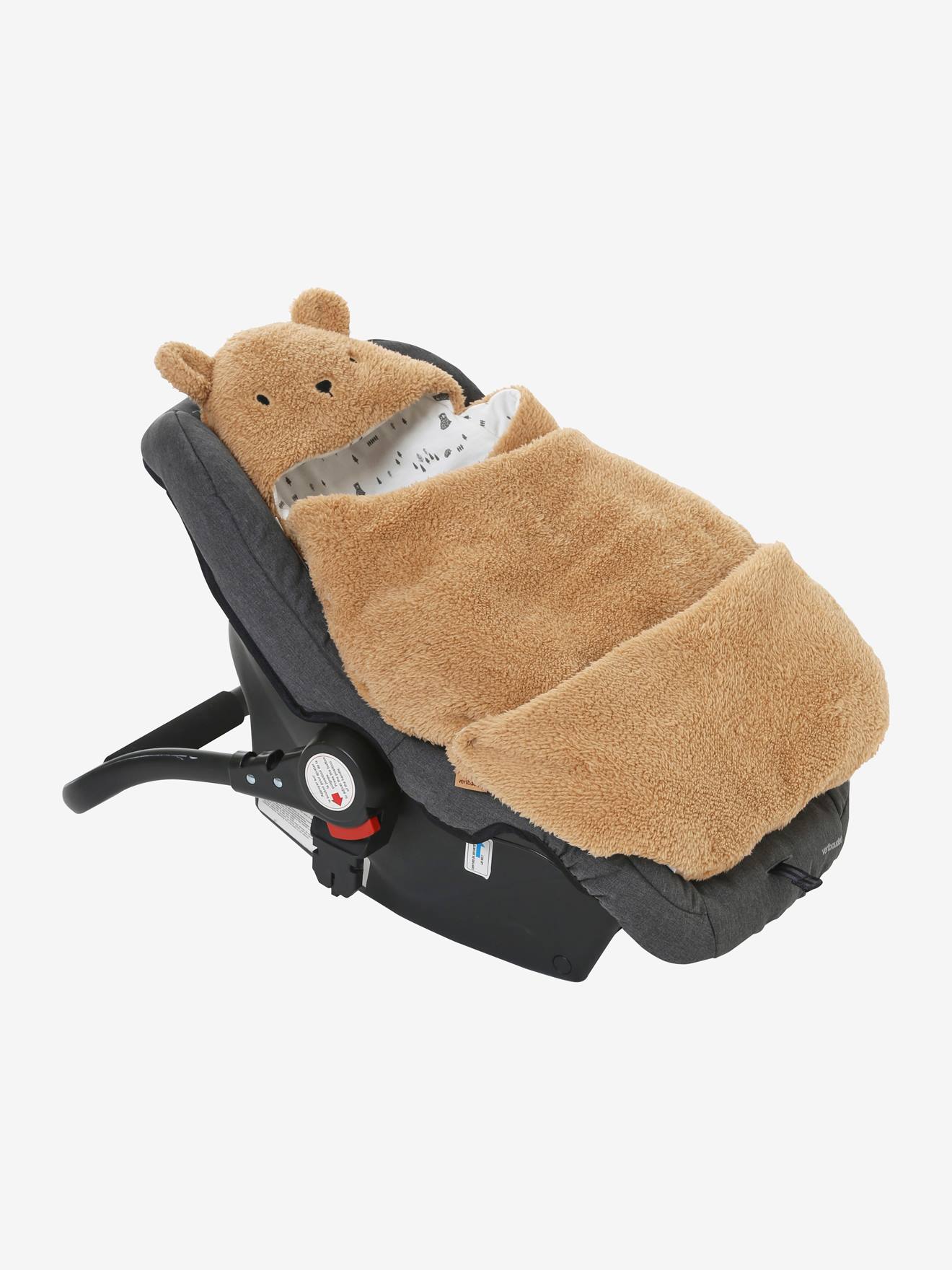 Nid d'ange transformable en peluche Ourson gris souris