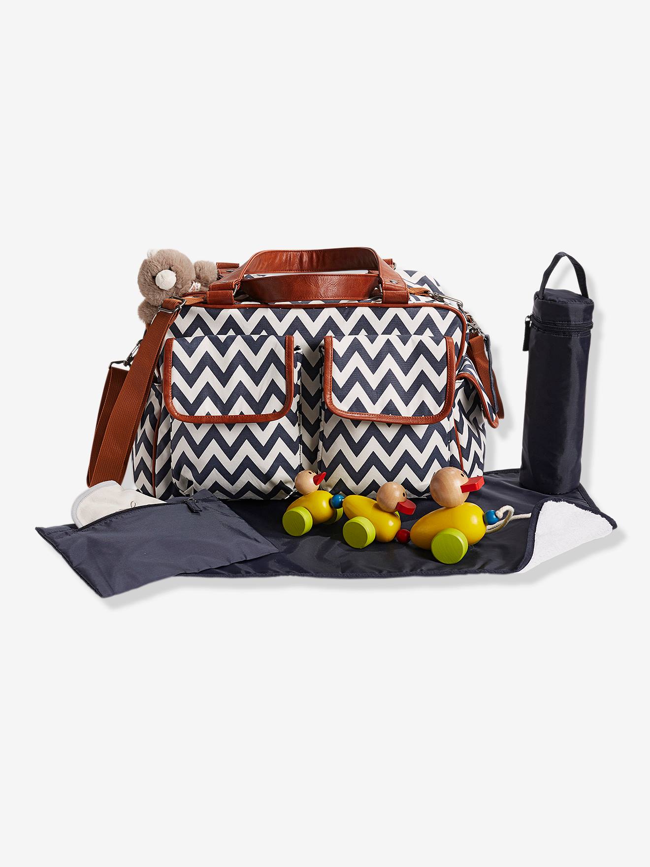 Sac à langer Journée multipoches vertbaudet imprimé chevrons