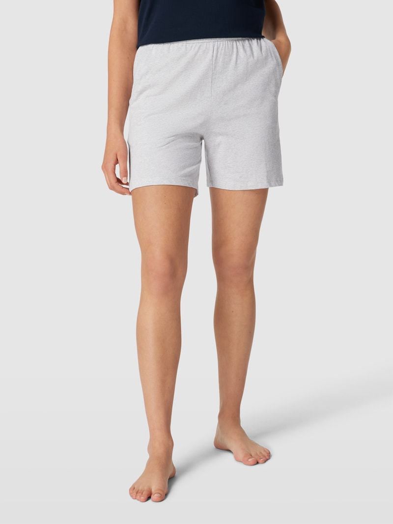 Pyjama-Shorts mit elastischem Bund in hellgrau meliert