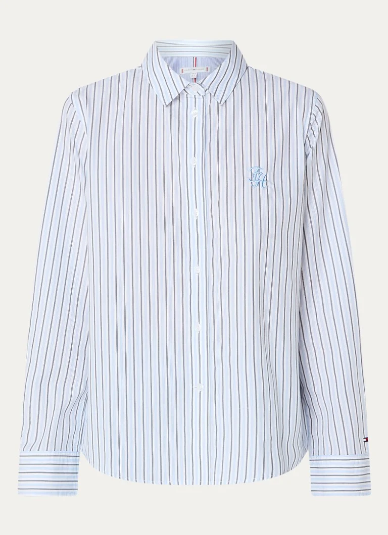 Tommy Hilfiger  Blouse met streepprint en logoborduring